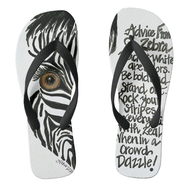 Zebra Flip Flops (Footbed)