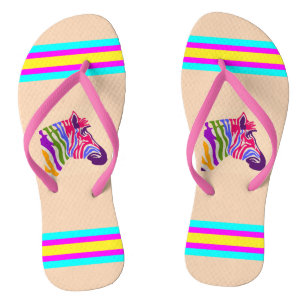 Zebra Flip Flops