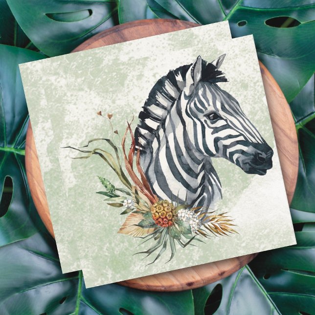 Zebra Floral Card (Creator Uploaded)