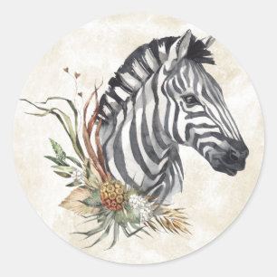 Zebra Floral Sticker