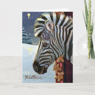 Zebra For Christmas Holiday Card