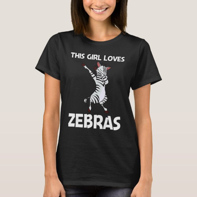 Zebra For Girls Kids African Zoo Animal  1 T-Shirt (Front)
