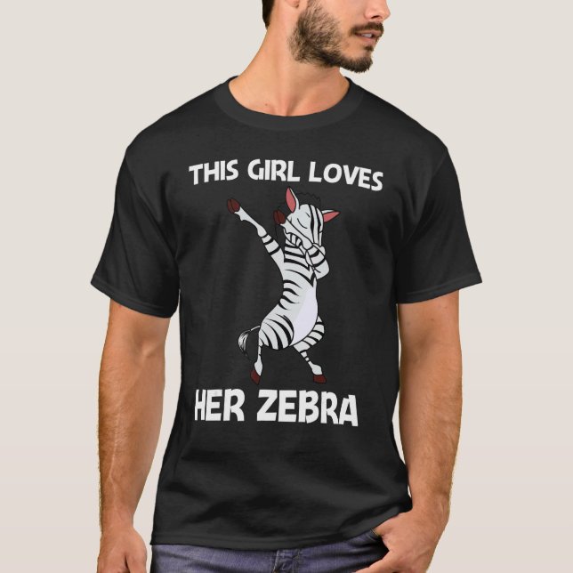 Zebra For Girls Kids African Zoo Animal T-Shirt (Front)