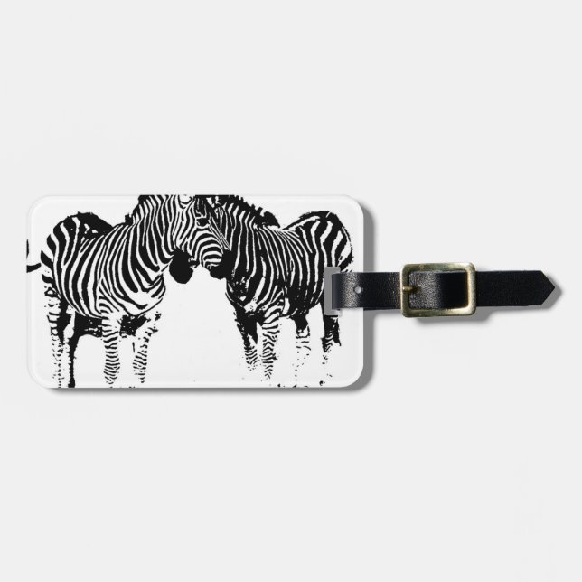 zebra friends luggage tag (Front Horizontal)