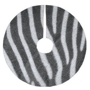 Zebra Fur Animal Pattern Brushed Polyester Tree Skirt