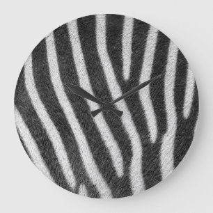 Zebra Fur Animal Pattern Large Clock