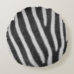 Zebra Fur Animal Pattern Round Cushion