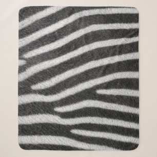 Zebra Fur Animal Pattern Sherpa Blanket