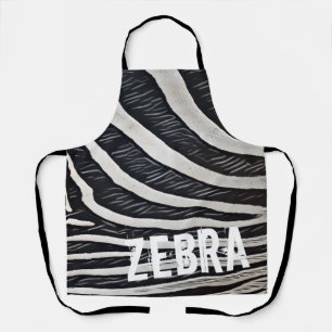 Zebra Fur Black and White Design for Animal Lover Apron