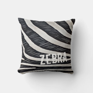Zebra Fur Black and White Design for Animal Lover Cushion