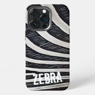 Zebra Fur Black and White Design for Animal Lover iPhone 13 Pro Case