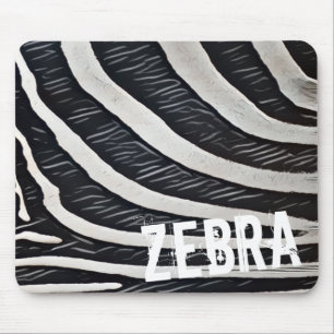 Zebra Fur Black and White Design for Animal Lover Mouse Pad