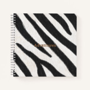 Zebra Fur Realistic Animal Print Personalised Notebook