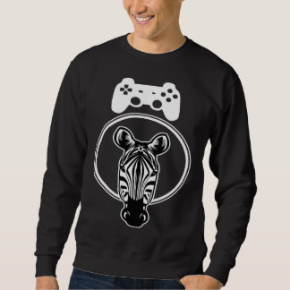 Zebra Gamer Controller Graphic For Gamer Kids Sweatshirt