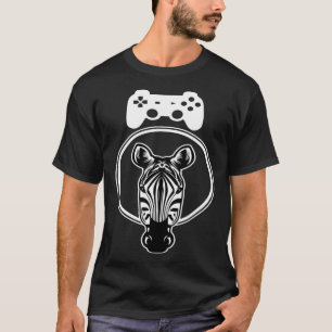 Zebra Gamer Controller Graphic For Gamer Kids T-Shirt