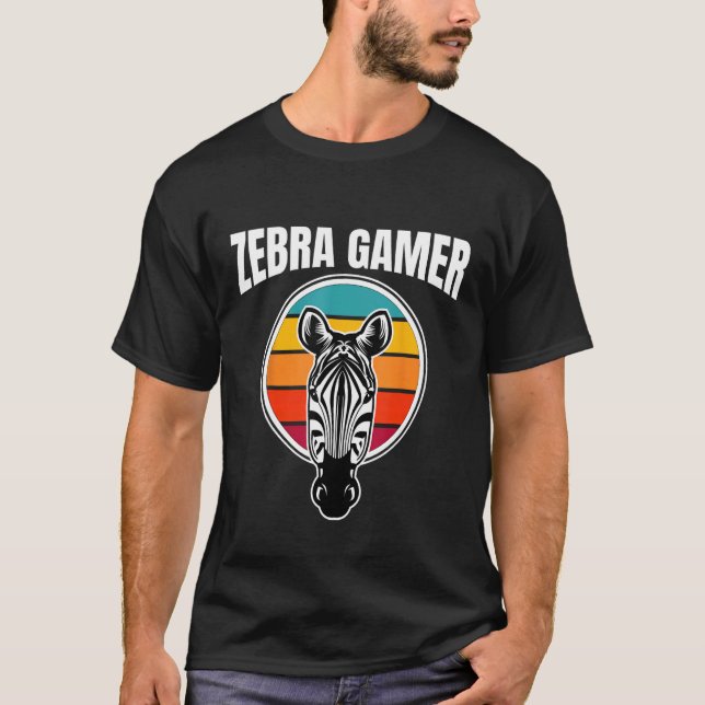 Zebra Gamer Graphic Design For Gamer Kids 1 T-Shirt (Front)