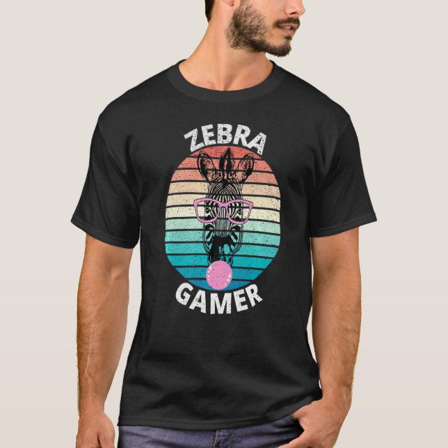 Zebra Gamer Graphic For Gamer Kids Men & Women  T-Shirt (Front)