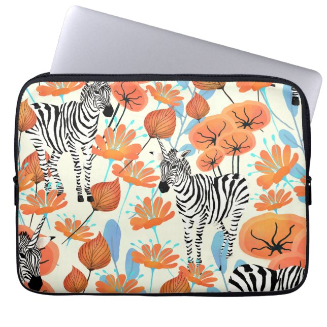 Zebra Garden Laptop Sleeve (Front)