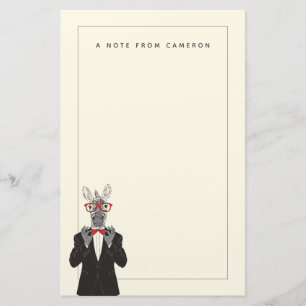 Zebra Gentleman Add Your Name Stationery