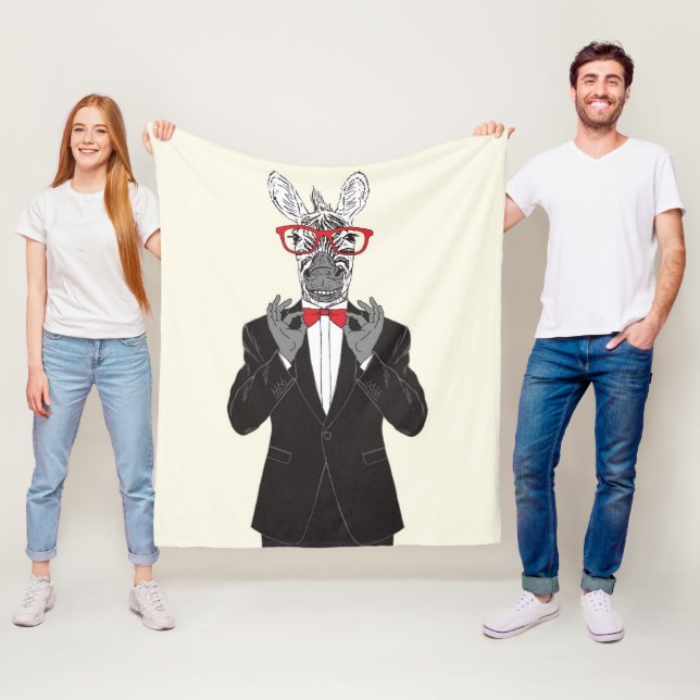 Zebra Gentleman Fleece Blanket (In Situ)