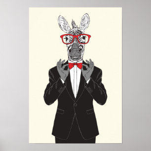 Zebra Gentleman Poster