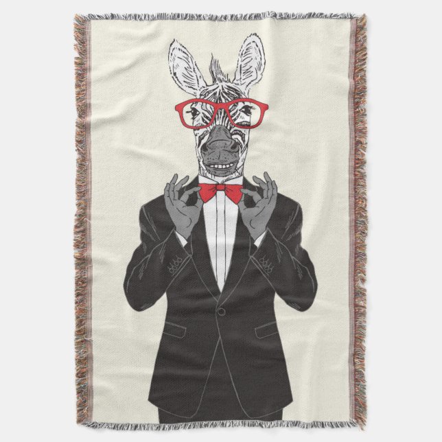 Zebra Gentleman Throw Blanket (Front Vertical)