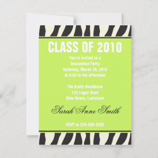 Zebra Graduation Invitation