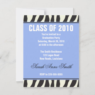 Zebra Graduation Invitation