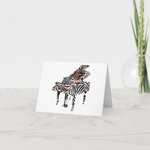 Zebra Grand Piano ~ Greeting / Note Card