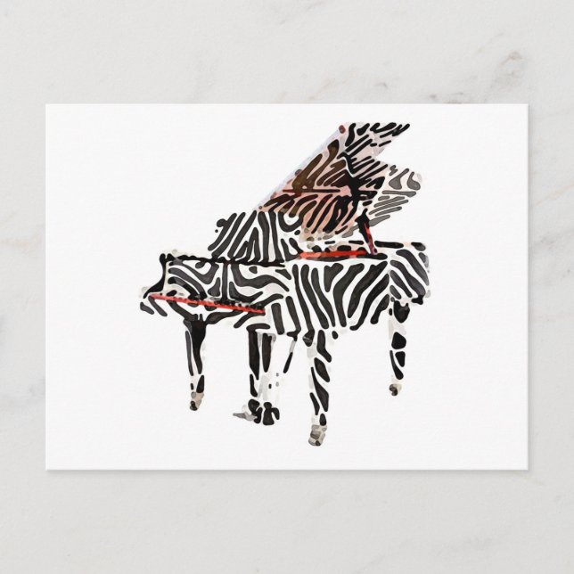 Zebra Grand Piano ~ Postcard / Invitations (Front)