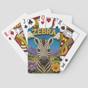 Zebra Grass Plains Modern KlayKoo Playing Cards
