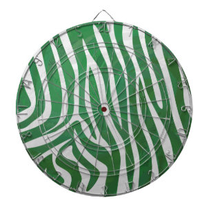 Zebra Green and White Print Dartboard