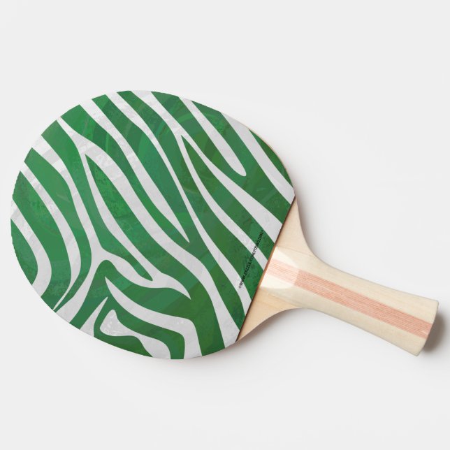 Zebra Green and White Print Ping Pong Paddle (Side)