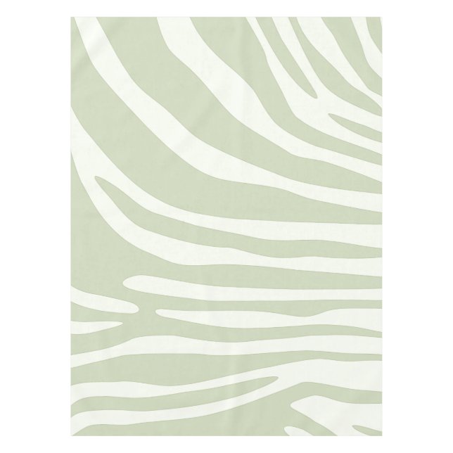 Zebra green and white print tablecloth (Front)