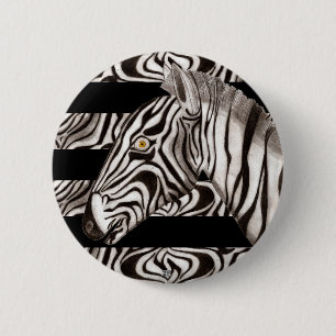 Zebra Head 6 Cm Round Badge