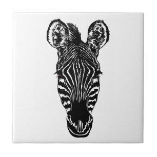 Zebra Head Ceramic Tile
