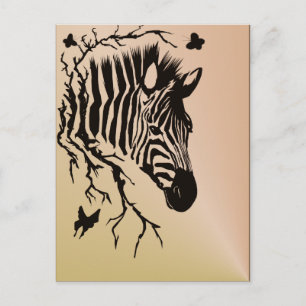 Zebra Head Design Postcard