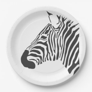 ZEBRA HEAD PAPER PLATE
