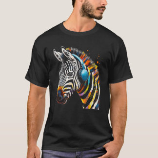 Zebra Headphones Artwork Music Animal Motif Zebra T-Shirt