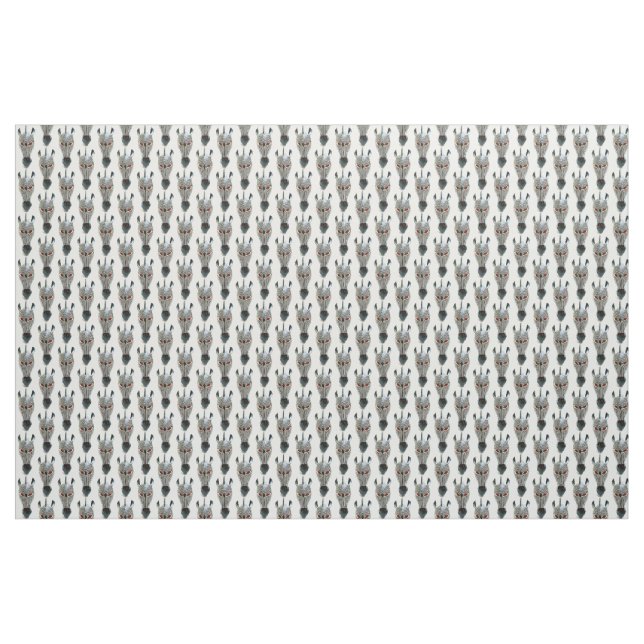 zebra heads on white fabric (Yard)