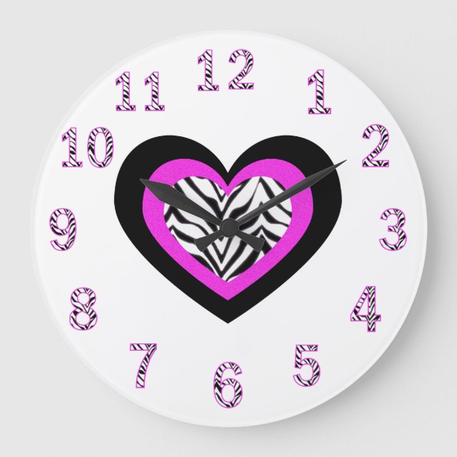 Zebra Heart Clock (Front)
