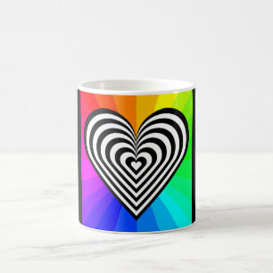 ZEBRA HEART RAINBOW PATTERN COFFEE MUG