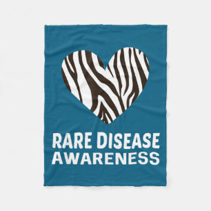 Zebra Heart Rare Disease Awareness Gift 2020  Fleece Blanket