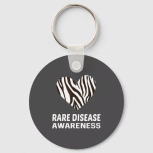Zebra Heart Rare Disease Awareness Gift 2020 Key Ring