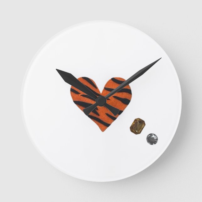 Zebra-heart Round Clock (Front)