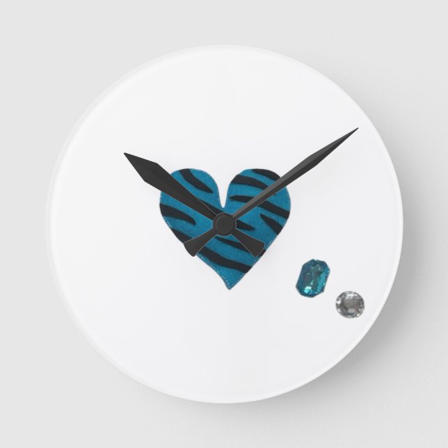 Zebra-heart Round Clock (Front)