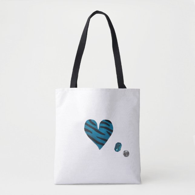 Zebra-heart Tote Bag (Front)