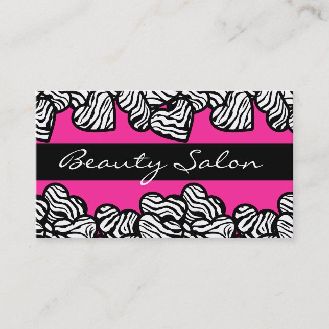 Zebra Hearts Design Business Card (Front)