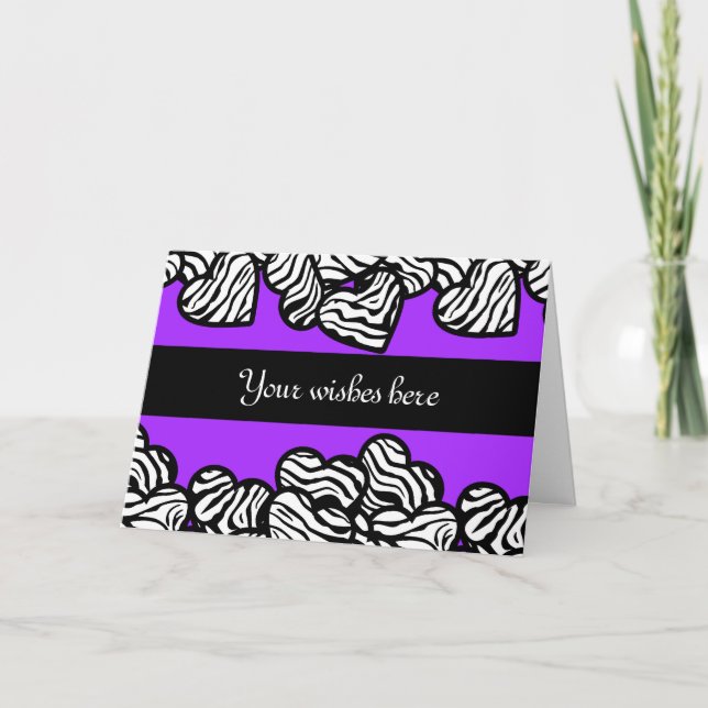 Zebra hearts Design Greeting Card (Front)