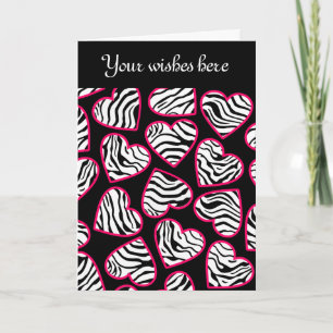 Zebra hearts Design Greeting Card